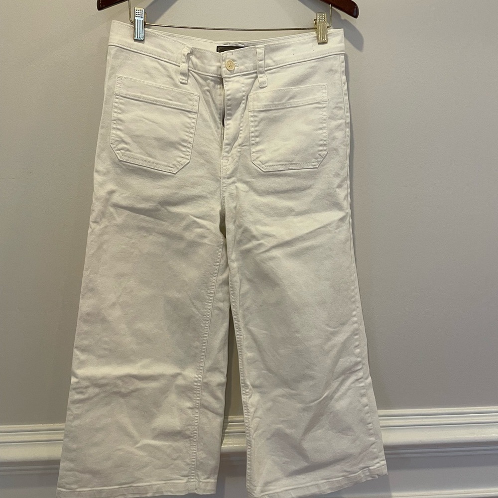 J.Crew Point Sur Wide-leg Crop Jean Pants white 29